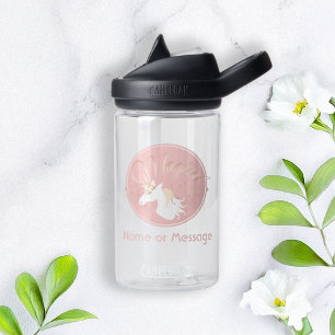 Personalisiertes modernes rosa magisches Einhorn Trinkflasche