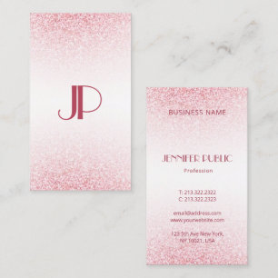 Personalisiertes modernes rosa Roségold Glitter Visitenkarte