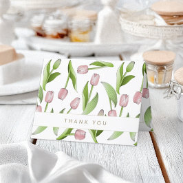 Personalisiertes, modernes Rosa Tulip Dankeschön K Dankeskarte