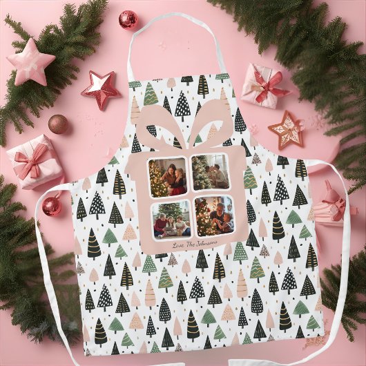 Personalisiertes modernes rosa Weihnachten Schürze