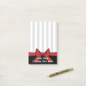 Personalisiertes, modernes Rotes Band und Streifen Post-it Klebezettel (Auf Schreibtisch)