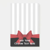 Personalisiertes, modernes Rotes Band und Streifen Post-it Klebezettel (Vorderseite)