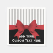 Personalisiertes, modernes rotes Flachband- und St Serviette (Vorderseite)