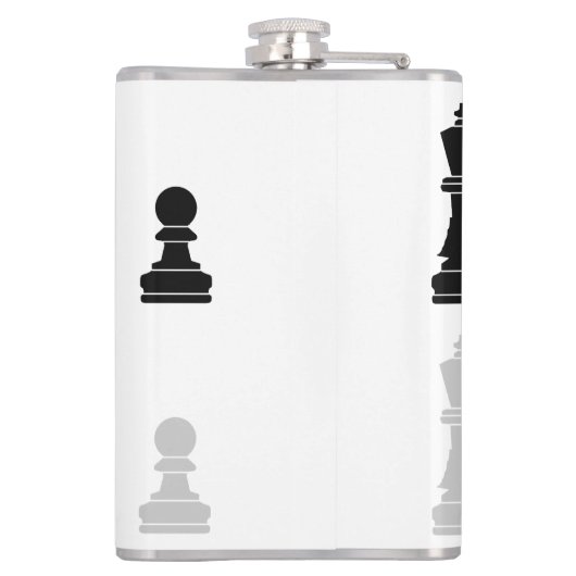 Personalisiertes modernes Schachspiel Flachmann (Rückseite)