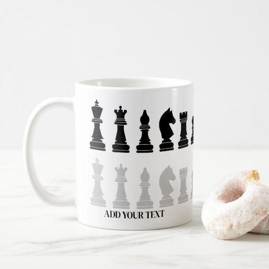 Personalisiertes modernes Schachspiel Kaffeetasse (Mit Donut)