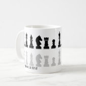 Personalisiertes modernes Schachspiel Kaffeetasse (Vorderseite Links)