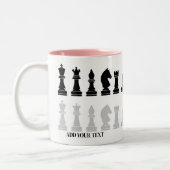 Personalisiertes modernes Schachspiel Zweifarbige Tasse (Links)