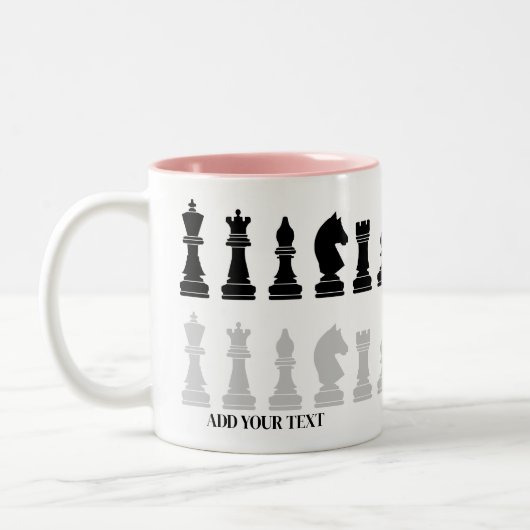 Personalisiertes modernes Schachspiel Zweifarbige Tasse (Links)