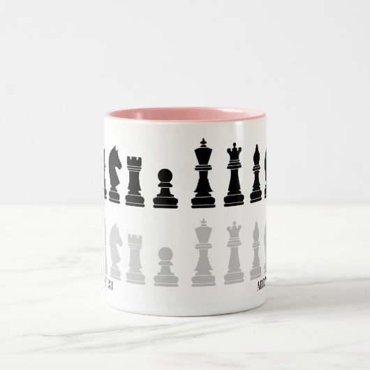 Personalisiertes modernes Schachspiel Zweifarbige Tasse (Mittel)