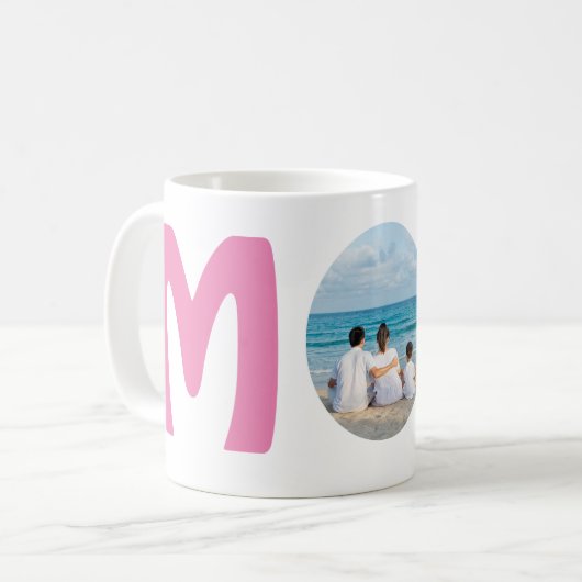 Personalisiertes, modernes, schlichtes Foto in ros Kaffeetasse (Vorderseite Links)