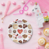 Personalisiertes modernes Schokoladenherz Pappteller (Party)