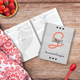 Personalisiertes modernes Schrift-Monogramm-Rezept Notizblock