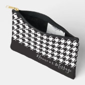 Personalisiertes modernes Schwarz-Weiß-Hahnentritt Zubehörtasche (Offen)