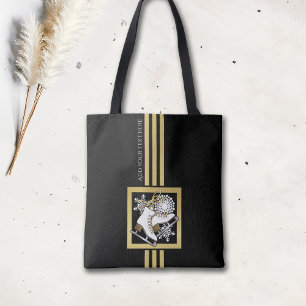 Personalisiertes modernes schwarzes Gold-Glitter-E Tasche