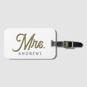 Personalisiertes, modernes Schwarzes Gold Script m Gepäckanhänger (Vorderseite (Horizontal))