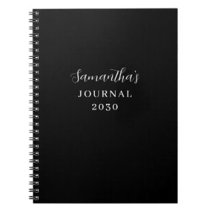 Personalisiertes, modernes Schwarzes Journal Notizblock