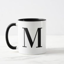 Personalisiertes modernes schwarzes Monogramm Buch