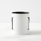 Personalisiertes modernes schwarzes Monogramm Init Tasse (Zentrum)