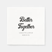 Personalisiertes, modernes Script, Black & White W Serviette (Vorderseite)