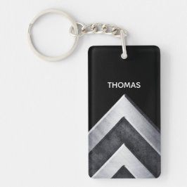 Personalisiertes modernes Silbermetall-Muster Schlüsselanhänger