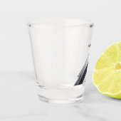 Personalisiertes modernes Silbermetall-Muster Schnapsglas (Links)