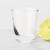 Personalisiertes modernes Silbermetall-Muster Schnapsglas (Rechts)