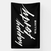 Personalisiertes modernes Skript Schwarz 40. Gebur Banner (Vertikal)