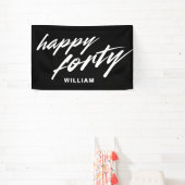 Personalisiertes modernes Skript Schwarz 40. Gebur Banner (InSitu)