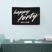 Personalisiertes modernes Skript Schwarz 40. Gebur Banner (Messe)