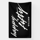 Personalisiertes modernes Skript Schwarz 50. Gebur Banner (Vertikal)