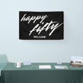 Personalisiertes modernes Skript Schwarz 50. Gebur Banner (Messe)