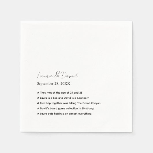 Personalisiertes, modernes Skriptfuning - Fakten z Serviette (Vorderseite)