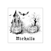 Personalisiertes modernes Spooky Pumpkin Spuk Haus Gummistempel (Prägung)