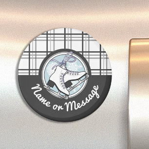 Personalisiertes modernes Tartan-Eisskaten Magnet