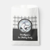 Personalisiertes modernes Tartan Ice Skaten-Partys Geschenktütchen (Vorderseite)
