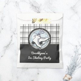 Personalisiertes modernes Tartan Ice Skaten-Partys Geschenktütchen