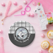 Personalisiertes modernes Tartan Ice Skaten-Partys Pappteller (Party)