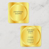 Personalisiertes, modernes Template-Metallic-Gold- Quadratische Visitenkarte (Vorne/Hinten)