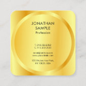 Personalisiertes, modernes Template-Metallic-Gold- Quadratische Visitenkarte (Rückseite)