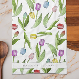 Personalisiertes, modernes Tulip Geschirrtuch
