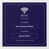 Personalisiertes modernes WLAN-Schild Fensteraufkleber (Blatt)