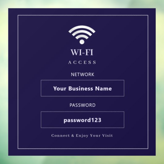 Personalisiertes modernes WLAN-Schild Fensteraufkleber (Blatt 3)