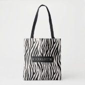 Personalisiertes modernes Zebra Safari Tiermuster Tasche (Vorderseite)