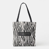 Personalisiertes modernes Zebra Safari Tiermuster Tasche (Rückseite)