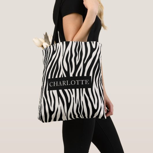 Personalisiertes modernes Zebra Safari Tiermuster Tasche (Von Nahem)