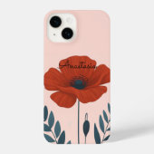 Personalisiertes Mohnblumen-Gehäuse iPhone Hülle (Rückseite)