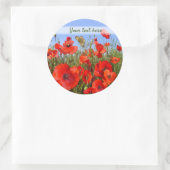 Personalisiertes Mohnfeld Runder Aufkleber (Tasche)