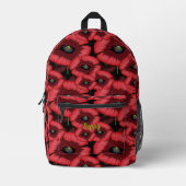 Personalisiertes Mohnmuster Rotes Blumengeflecht Bedruckter Rucksack (Vorderseite)