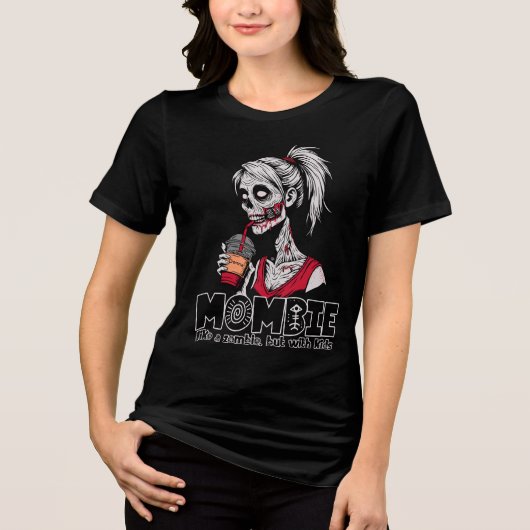 Personalisiertes Mombie, wie ein Zombie, aber mit  Tri-Blend Shirt (Vorderseite)