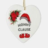 Personalisiertes Mommy Clause Blumenherz geformt Keramik Ornament (Rechts)